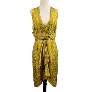 Anthro Quillaree Lemongrass Silk Tethered Dots BHLDN 4